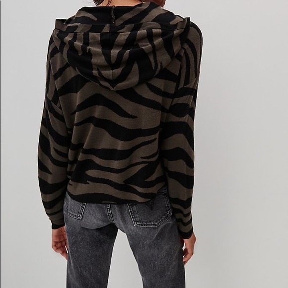 Anthropologie Kasia Knit Hoodie Zebra Print - Picture 2 of 4